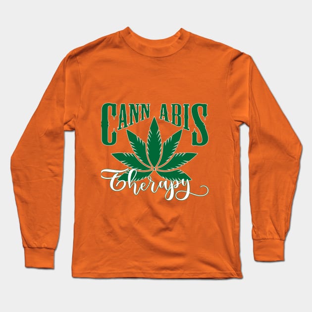 WEED, CANNABIS THERAPY Long Sleeve T-Shirt by HassibDesign